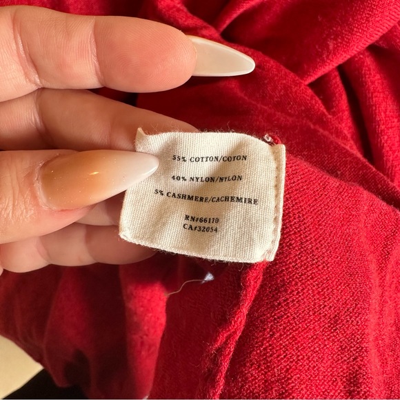 ANTHROPOLOGIE SPARROW RED OPEN CARDIGAN SWEATER - Picture 5 of 6